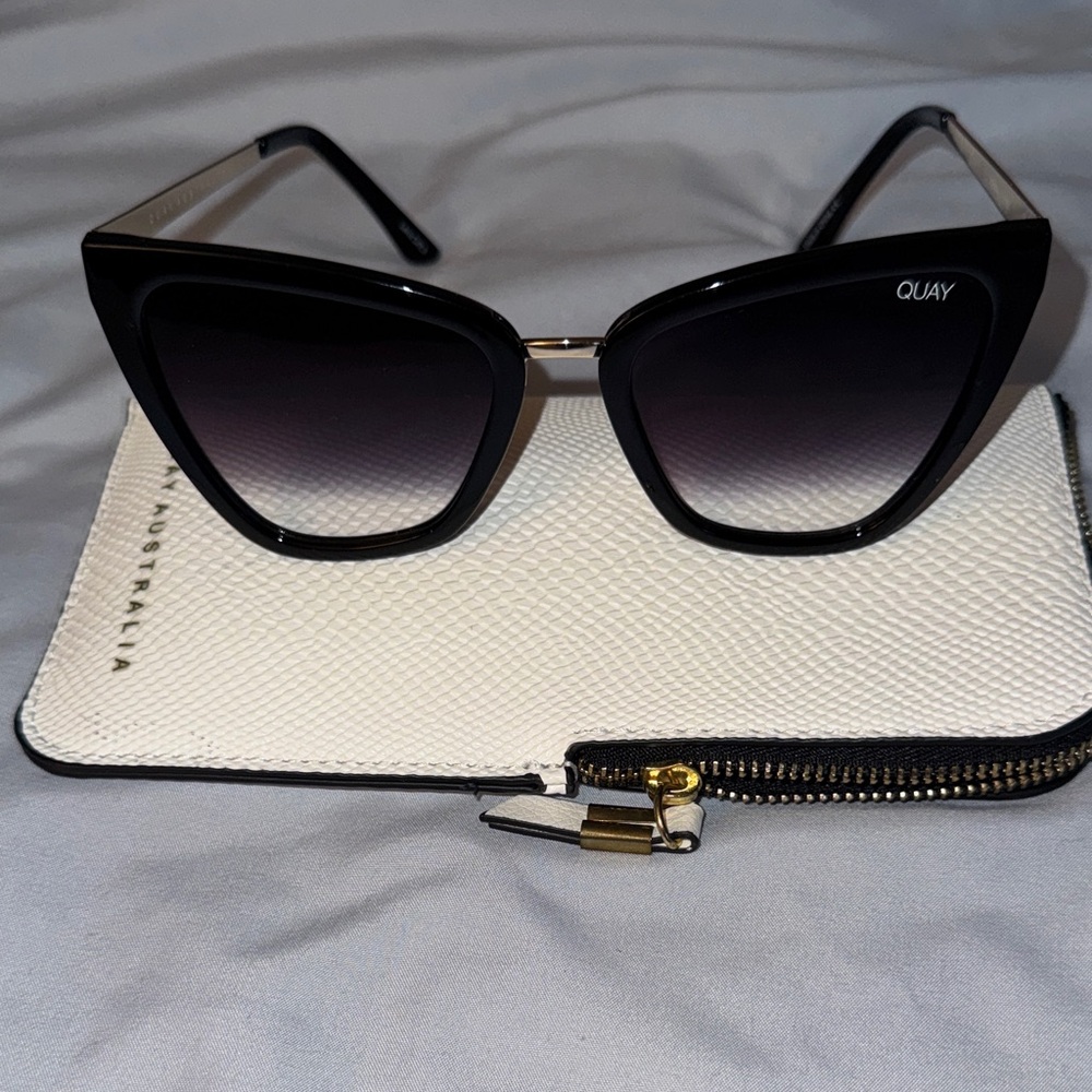 Quay Australia Black Gradient Cat-Eye Sunglasses
